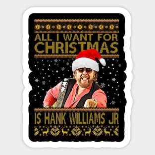 All i want for christmas is hank vintage Sticker